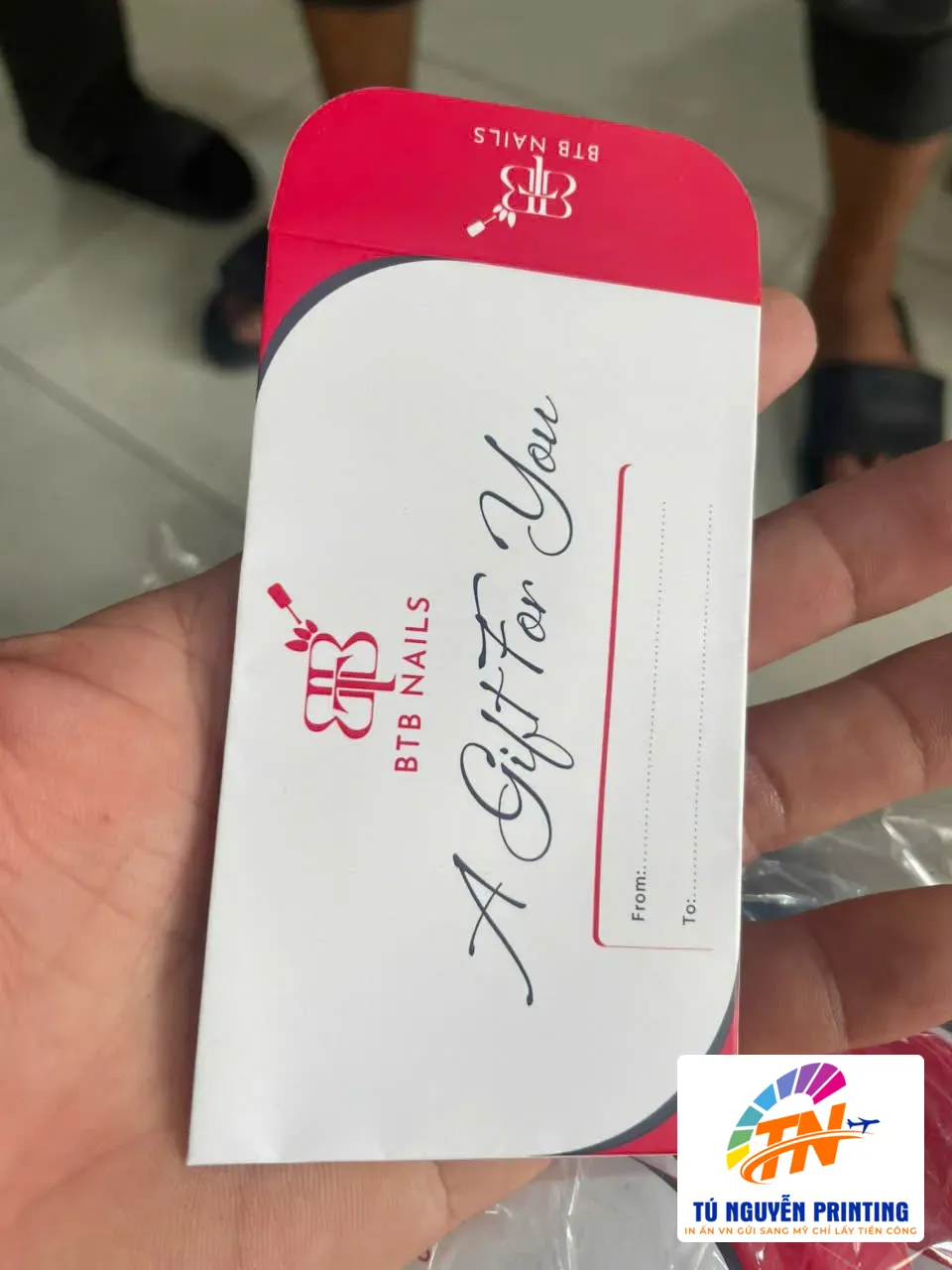 Bao thư Gift Card – mẫu in của Tú Nguyễn Printing